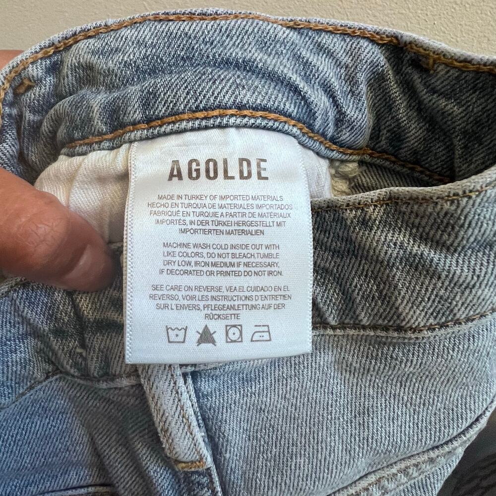 AGOLDE High-Rise Stovepipe Jean Classic Straight Leg Blue Denim Women’s Size 24 - Picture 9 of 10